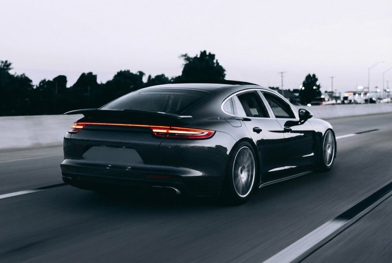 Black Porsche Panamera with premium tint